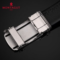 梦特娇 男士真皮皮带青年商务休闲自动扣腰带简约裤带