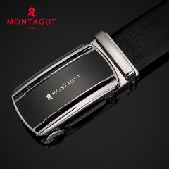 梦特娇 男士真皮皮带青年商务休闲自动扣腰带简约裤带