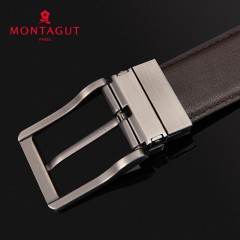 梦特娇 男士针扣皮带秋冬新款商务休闲腰带男青年时尚简约裤带