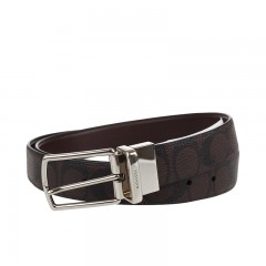 COACH/蔻驰 男士皮带PVC牛皮经典针扣商务休闲双面腰带可裁剪窄版