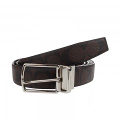 COACH/蔻驰 男士皮带PVC牛皮经典针扣商务休闲双面腰带可裁剪窄版