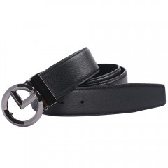 金利来 皮带男士真皮平滑扣腰带商务板扣头层纯牛皮休闲裤带男