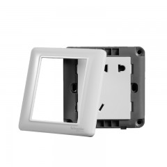 施耐德 开关插座睿意白色 10A斜五孔插座 二三插电源开关插座面板