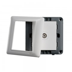 施耐德 电视插座 86型家用墙壁 单联有线闭路信号面板 睿意白色