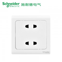 施耐德 开关插座面板 轻逸白系列 墙壁电源插座86型10A 四孔