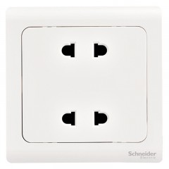 施耐德 开关插座面板 轻逸白系列 墙壁电源插座86型10A 四孔