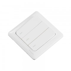 施耐德 电气三开双控 三位三联 暗装家用墙壁开关面板10A 睿意白色