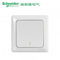 施耐德 电气 一开多控 86型墙壁家用 中途开关面板10A 睿意白色