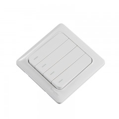 施耐德 电气四开单控开关 四位四联 暗装家用墙壁 面板 睿意白色