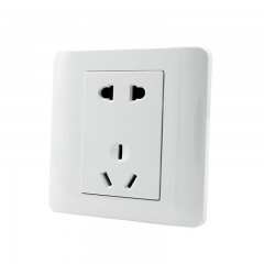 施耐德 电气 二三插五孔插座墙壁电源开关插座面板10A 轻点经典白