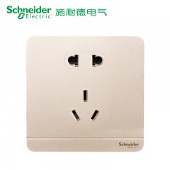 施耐德 开关插座绎尚金色 正五孔插座 暗装二三插电源开关插座面板