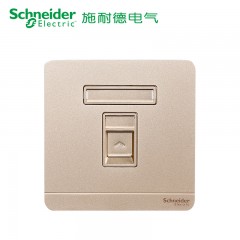 施耐德 电脑插座 网络网线 弱电面板 绎尚薄暮金