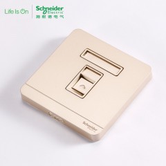 施耐德 电脑插座 网络网线 弱电面板 绎尚薄暮金
