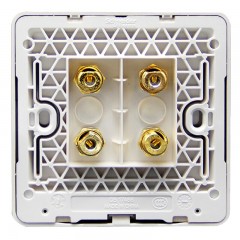 施耐德 双联四孔音响插座 音箱弱电面板 绎尚金