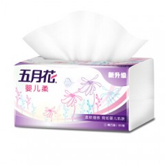 五月花 抽纸 婴儿柔2层180抽面巾纸*24包S码抽取式餐巾纸面纸