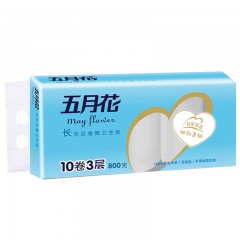 五月花 无芯卷纸3层80g*40卷长卷卫生纸巾妇婴家用厕纸手纸厕所