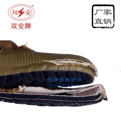 双安 5kv电工绝缘鞋 帆布黄色解放鞋 耐磨劳保鞋工作鞋厂家