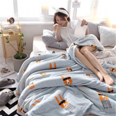 国产 法兰绒毛毯冬季加厚珊瑚绒毯子单人