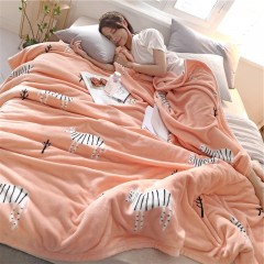 国产 法兰绒毛毯冬季加厚珊瑚绒毯子单人