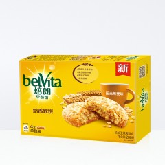焙朗 焙香软饼阳光燕麦味200g营养早餐饼 休闲零食 4小包装