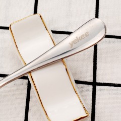 宜洁 致优不锈钢茶勺餐具勺子韩式汤匙长柄汤勺儿童餐勺