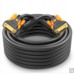 ☆山泽 SAMZHE VM-9050 高清双磁环VGA线 3+9线芯 针/针 电脑投影仪显示器视频线数据信号线 5米