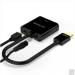 山泽 HDMI转VGA转换器带音频供电接口 高清转接头 ZH-22