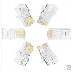 山泽 SJ-C05 工程超五类镀金水晶头 五类网线8芯水晶头