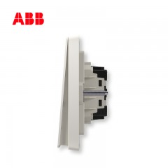 ABB 纯平直边开关插座轩致雅典白一位单开单联双控开关面板AF125L