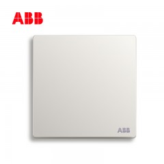 ABB 纯平直边开关插座轩致雅典白一位单开单联双控开关面板AF125L