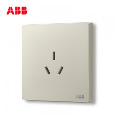 ABB 开关插座面板空调插座墙壁电源三孔插座16A轩致银色AF206-CS