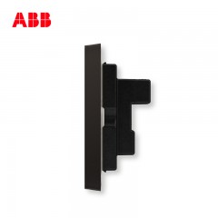 ABB 开关插座无框轩致星空黑墙壁插座面板四孔插座AF212-885