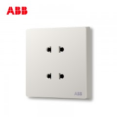 ABB 开关插座面板 轩致无框雅典白色系列四孔插座二二插AF212