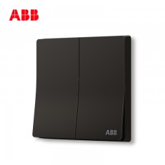 ABB 开关插座 轩致无框 星空黑色 二位二开单控开关面板AF122-885