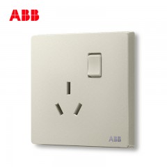 ABB 开关插座无框轩致香槟银插座一开16A三孔空调插座AF228-CS
