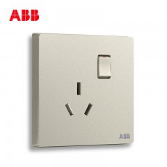 ABB 开关插座无框轩致香槟银插座一开16A三孔空调插座AF228-CS