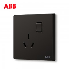 ABB 开关插座面板空调插座一开三孔带开关16A轩致黑色AF228-885