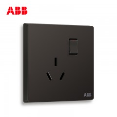 ABB 开关插座面板空调插座一开三孔带开关16A轩致黑色AF228-885