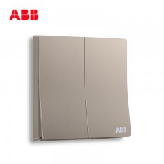 ABB 开关面板86型家用墙壁电源双联2二位二开双控轩致金色AF126-PG