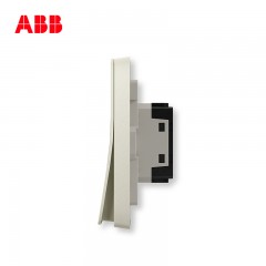 ABB 开关插座面板家用86型墙壁电源三位三开单控轩致银色AF123-CS