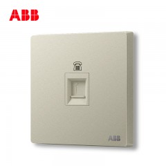 ABB 开关插座面板86型家用单口一位电话插座轩致系列银色AF321-CS