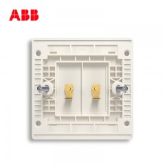 ABB 开关插座弱电 轩致无框 雅典白色 二位音响端子插座 AF341