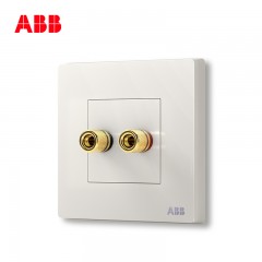 ABB 开关插座弱电 轩致无框 雅典白色 二位音响端子插座 AF341