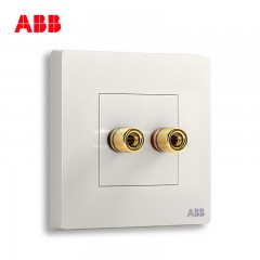 ABB 开关插座弱电 轩致无框 雅典白色 二位音响端子插座 AF341
