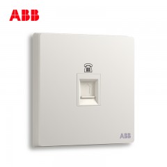 ABB 开关插座无框轩致雅典白墙壁86型插座面板一位电话插座AF321