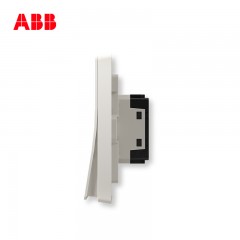ABB 开关插座面板三开双控16A 轩致无框雅典白色系列三位双控AF121