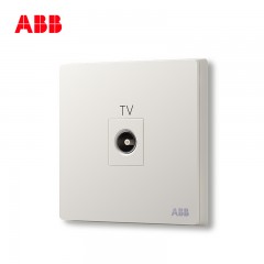 ABB 开关插座轩致无框雅典白色电视一分一带分支一位电视插座AF304