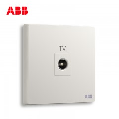 ABB 开关插座轩致无框雅典白色电视一分一带分支一位电视插座AF304
