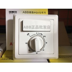 ABB 开关插座面板德逸雅白86家用换气扇单控定时组合开关AE411