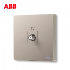 ABB 开关插座无框轩致朝霞金墙壁插座面板宽频电视插座AF303-PG